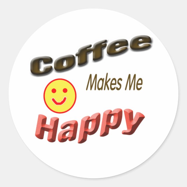 Adesivo café me deixa feliz (Frente)