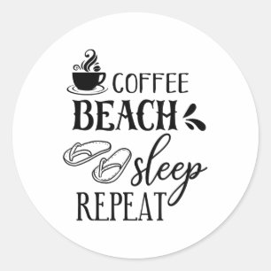 Adesivo Café Praia Dormir Repetir Verão _1