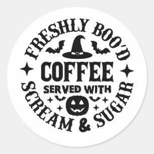 Adesivo Café Recém-Preparado Servido com Grito e Açúcar