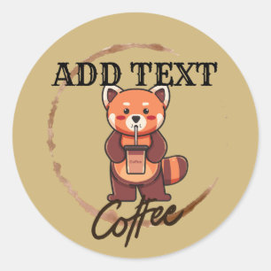 Adesivo Café Redpanda moderno Nome do Compro personalizado