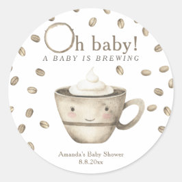 Adesivo Café Um bebê está criando Chá de fraldas