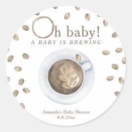 Adesivo Café Um bebê está criando Chá de fraldas