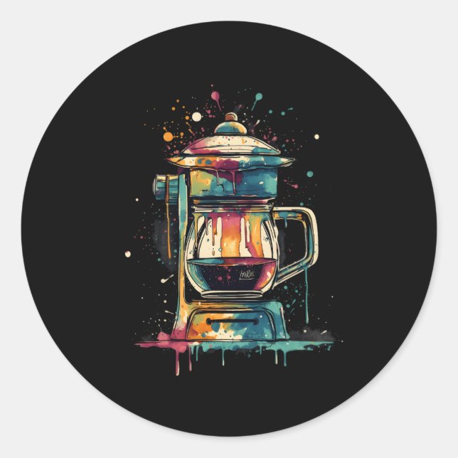 Adesivo Cafeeiro-café Barista Cafeeiro Fazendo Café (Frente)