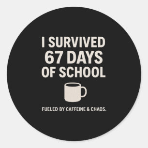 Adesivo Cafeína e Caos Professor Aluno Engraçado 6-7 Meme 
