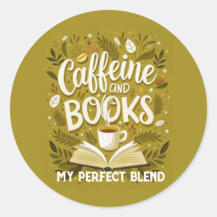 Adesivo Cafeína e livros: minha mistura perfeita, Calliogr