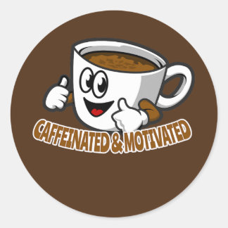 Adesivo Caffeinated and Motivated Coffee Drinker 