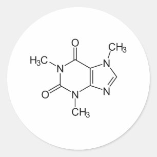 Adesivo Caffeine Molecule Chemistry Coffee Atoms