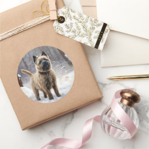 Adesivo Cairn Terrier Deixe-o nevar no Natal