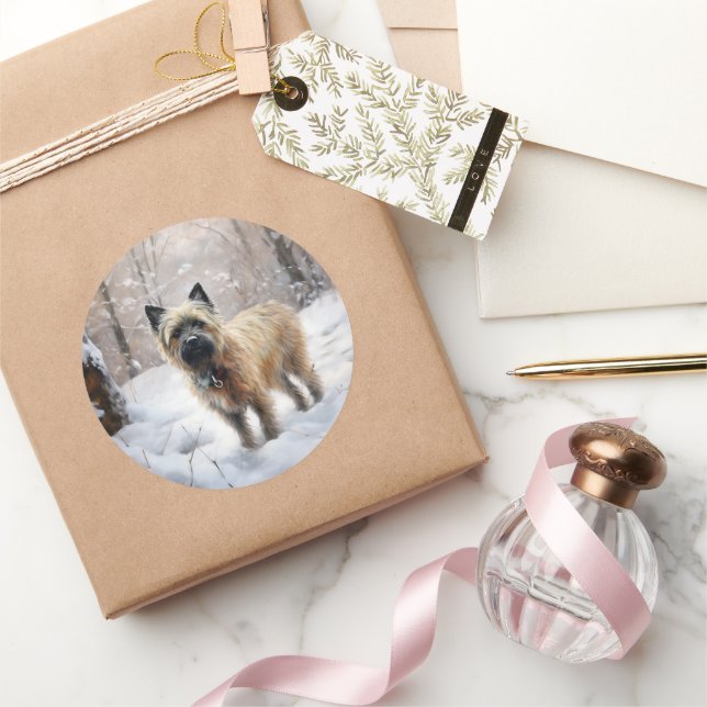 Adesivo Cairn Terrier Deixe-o nevar no Natal (Presentear)