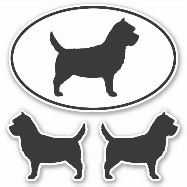 Adesivo Cairn Terrier Dog Silhouettes Vinyl Sticker Set (Frente)