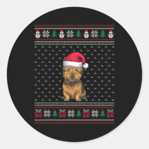 Adesivo Cairn Terrier Dog Vestindo Santa Hat Ugly Xmas