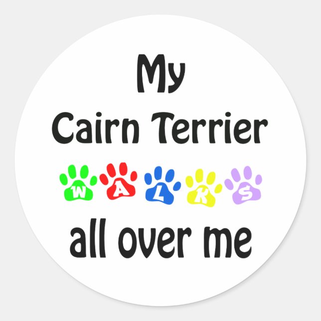 Adesivo Cairn Terrier Walks Design (Frente)