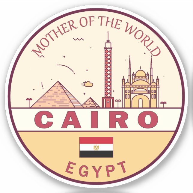 Adesivo Cairo Egypt Skyline Emblem (Frente)