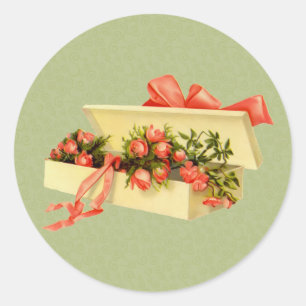 Adesivo Caixa De Arte Vintage De Rosas