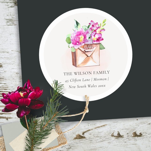 Adesivo Caixa de Correio Flórida Rosa Livremente Que Movim (Criador carregado)