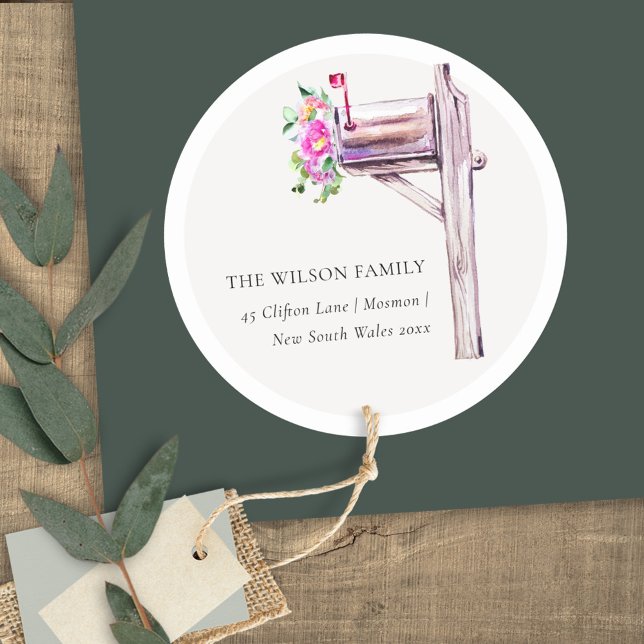 Adesivo Caixa de Correio Flórida Rosa Livremente Que Movim (Criador carregado)