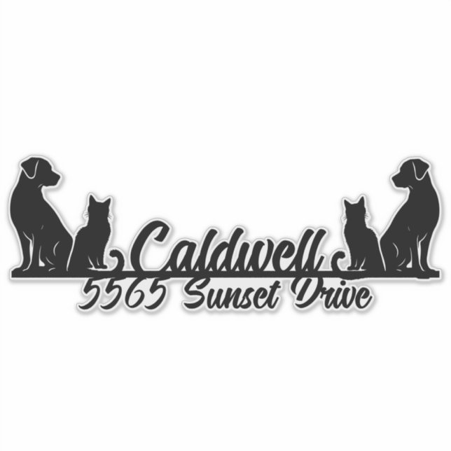 Adesivo Caixa de Correio Personalizada de Cat & Dog (Frente)