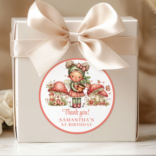 Adesivo Caixa de Favor Floral Rosado para Aniversário de 5