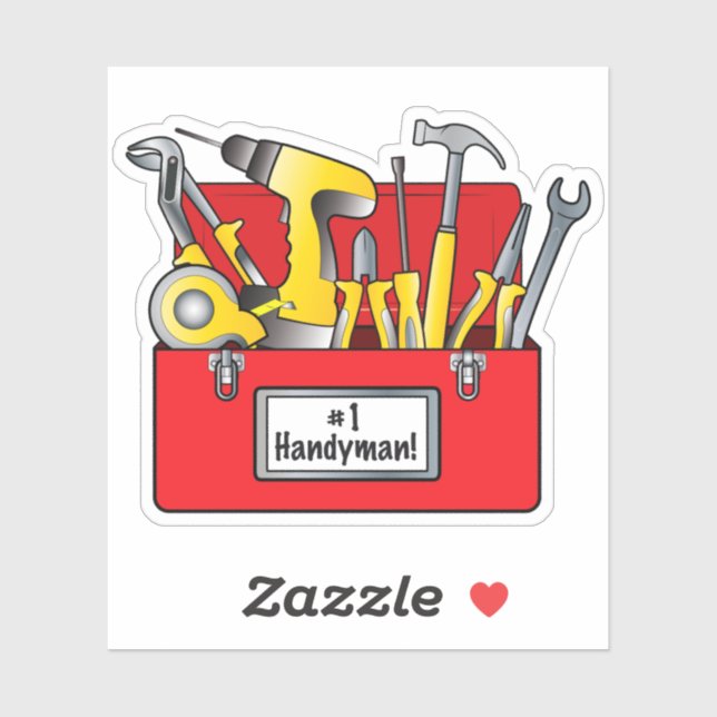 Adesivo Caixa de ferramentas:Homem de mão número um! (Folha)