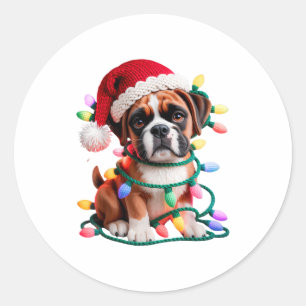 Adesivo Caixa de Fio Boxer Cão Costura Tricô Crochê Natal