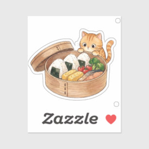Adesivo Caixa de lanche de gato fofo – Bento Kawaii Kitty