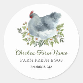 Adesivo Caixa de Ovos de Frango Floral Personalizada
