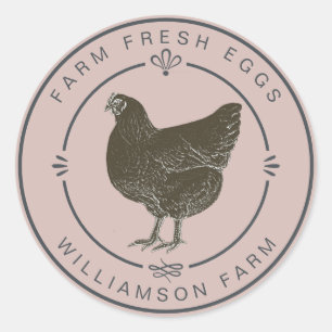 Adesivo Caixa de Ovos de Galinha Vintage Fazenda Fresca Po