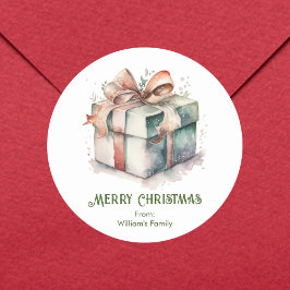 Adesivo Caixa de Presente de Aquarela