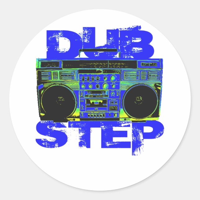Adesivo Caixa de Som Azul Dubstep (Frente)