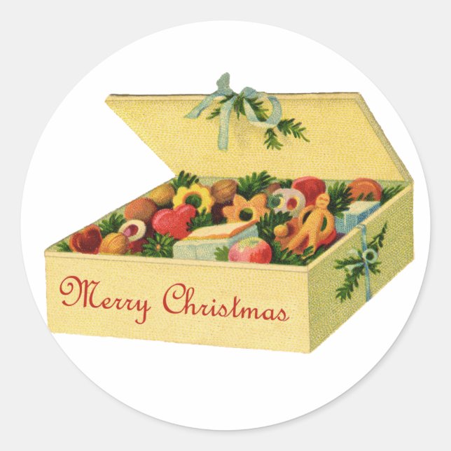 Adesivo Caixa De Vinhetas De Biscoitos De Natal (Frente)