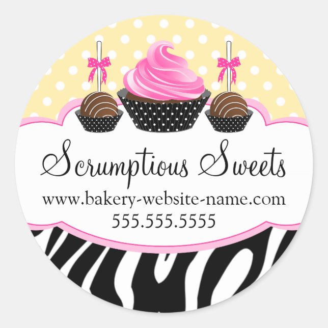 Adesivo Caixas de Cupcake de Bolo Pop (Frente)