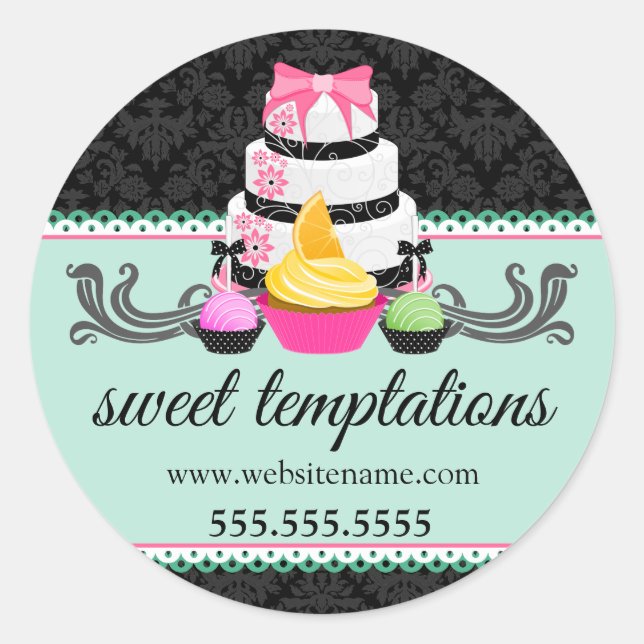 Adesivo Caixas de Pop de Bolo de Cupcake de Bolo (Frente)