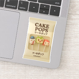 Adesivo Cake Pops Trio: Cute Character Lollipop Party