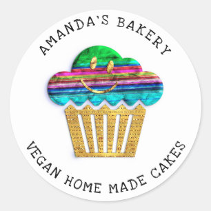 Adesivo Cakes Bacanha Feita Em Casa Muffins Dourados Chica