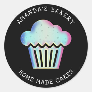 Adesivo Cakes Cupcake Home Bakery Holográfico Black