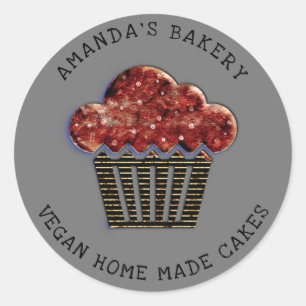 Adesivo Cakes Doce Cupcake Casa Vegan Bakery Muffin