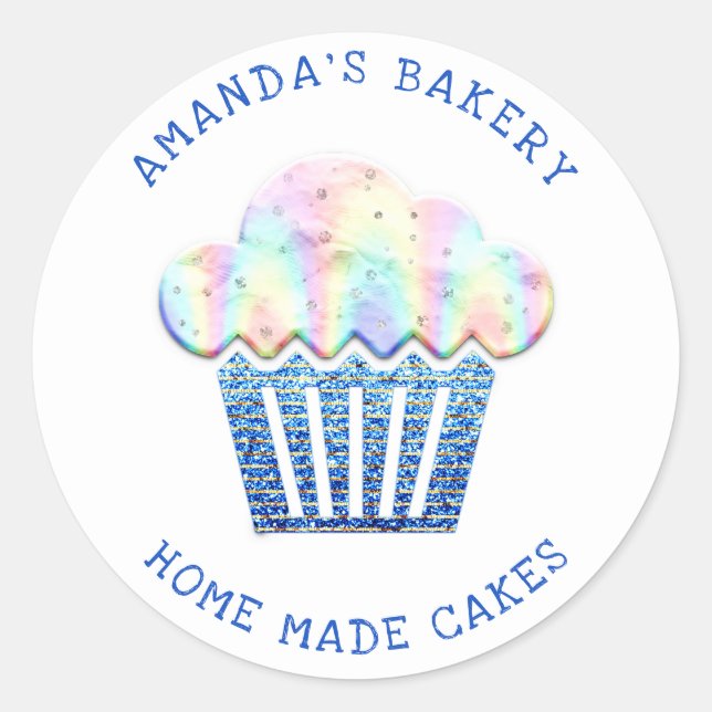 Adesivo Cakes Doce Cupcake Home Vegan Bakery Glitter (Frente)