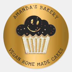 Adesivo Cakes Doce Padaria Caseira Muffin Sorria Rosa Dour