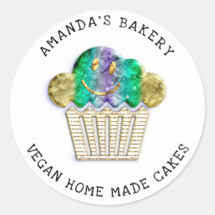 Adesivo Cakes Doce Padaria Caseira Muffins Lux Dourado