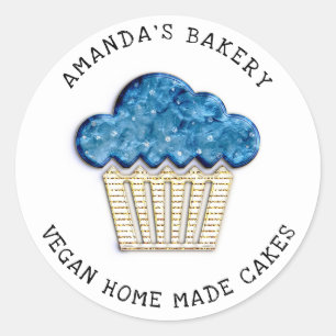 Adesivo Cakes Doce Padaria Vegan Muffins Azul