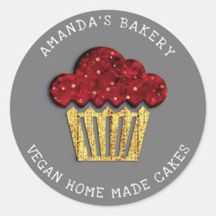 Adesivo Cakes Doce Padaria Vegan Muffins Dourados