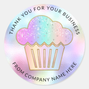 Adesivo Cakes Sweets Cupcake Home Bakery Name Holograph