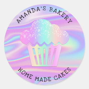 Adesivo Cakes Sweets Home Bakery Hológrafo de Cupcake Uni