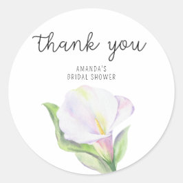 Adesivo Calas brancas - obrigado por comparecer ao chá de 