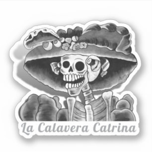 Adesivo Calavera Cinza Dia De Los Muertos