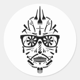Adesivo calavera do barbeiro