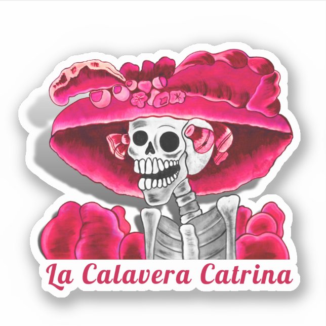 Adesivo Calavera Red Dia De Los Muertos (Frente)