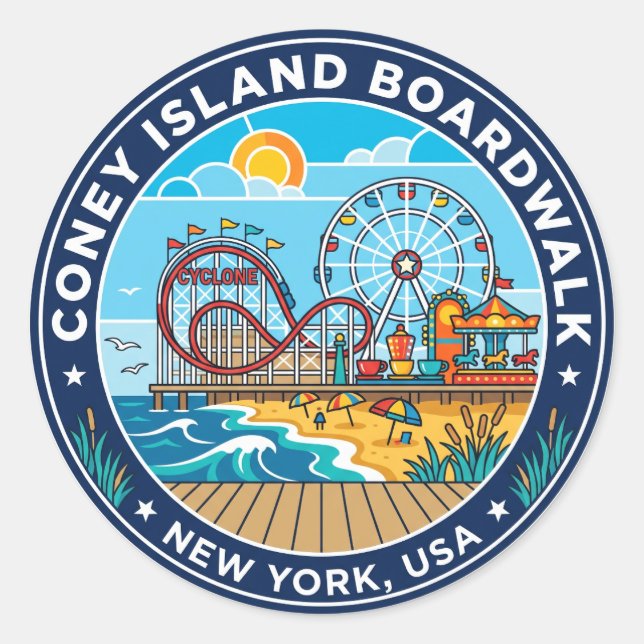 Adesivo Calçada de Coney Island EUA (Frente)