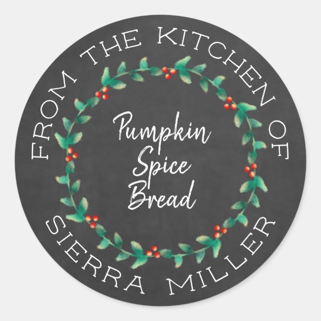 Adesivo Calçado Natal Holly Wreath Kitchen Treatores (Frente)