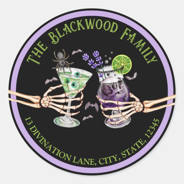 Adesivo Calças de Halloween Endereço de Regresso (Frente)